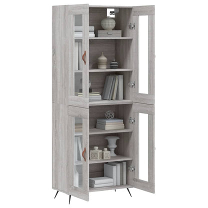 Highboard Grau Sonoma 69,5x34x180 cm Holzwerkstoff