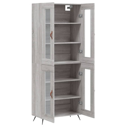 Highboard Grau Sonoma 69,5x34x180 cm Holzwerkstoff