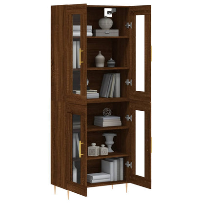 Highboard Braun Eichen-Optik 69,5x34x180 cm Holzwerkstoff