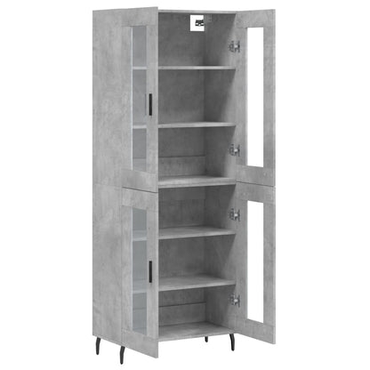 Highboard Betongrau 69,5x34x180 cm Holzwerkstoff