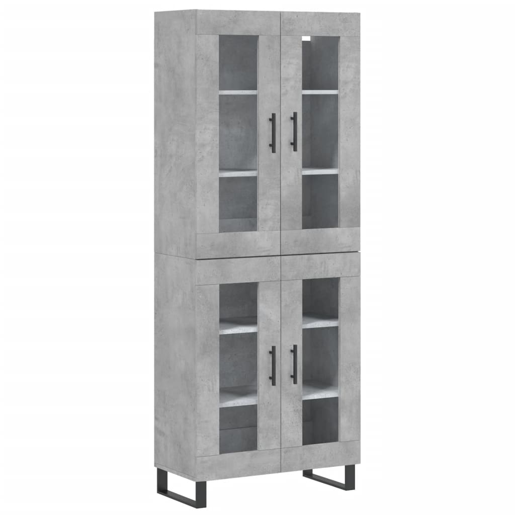 Highboard Betongrau 69,5x34x180 cm Holzwerkstoff