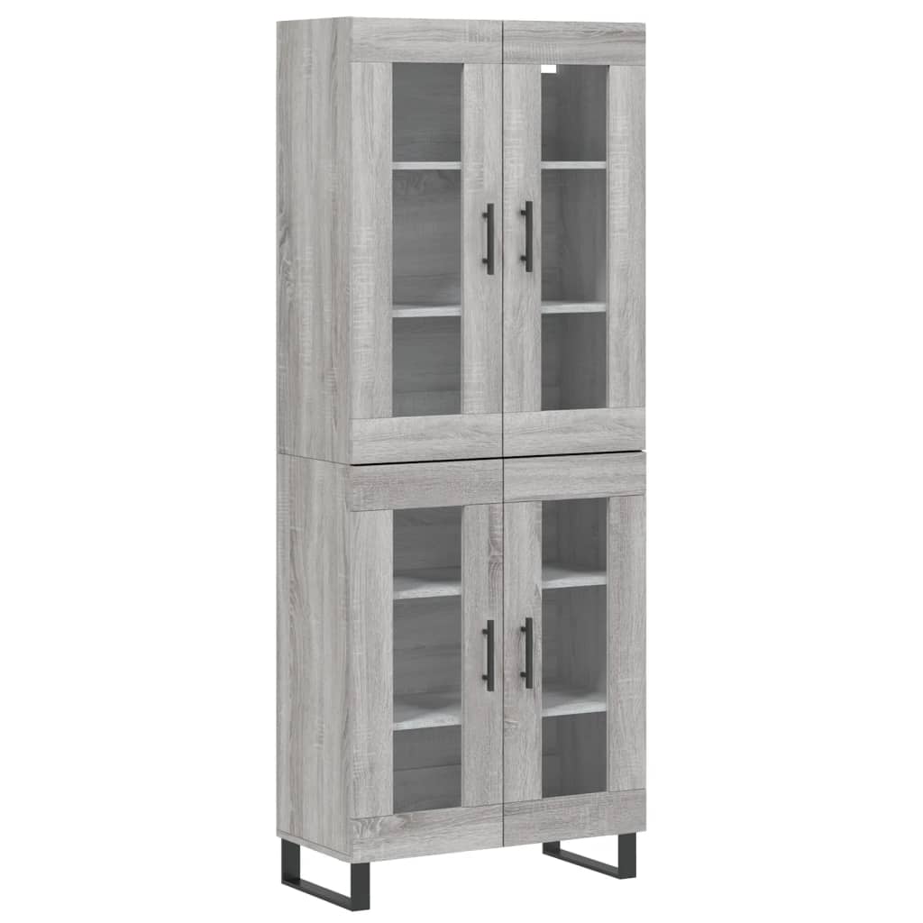 Highboard Grau Sonoma 69,5x34x180 cm Holzwerkstoff