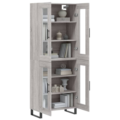 Highboard Grau Sonoma 69,5x34x180 cm Holzwerkstoff