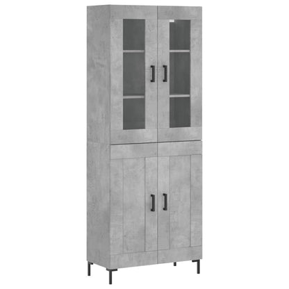 Highboard Betongrau 69,5x34x180 cm Holzwerkstoff