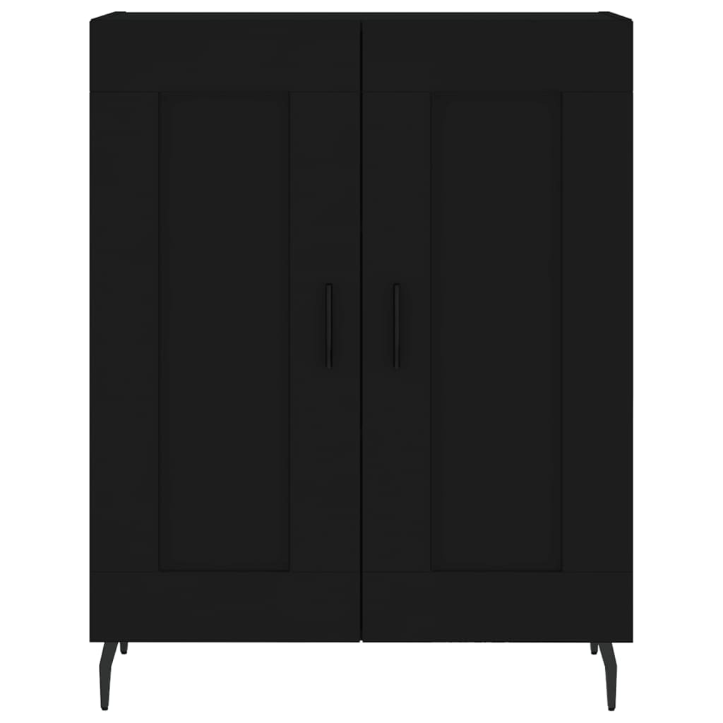 Highboard Schwarz 69,5x34x180 cm Holzwerkstoff