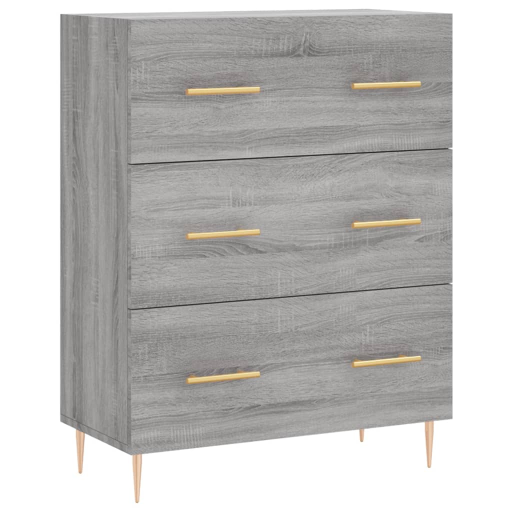 Highboard Grau Sonoma 69,5x34x180 cm Holzwerkstoff