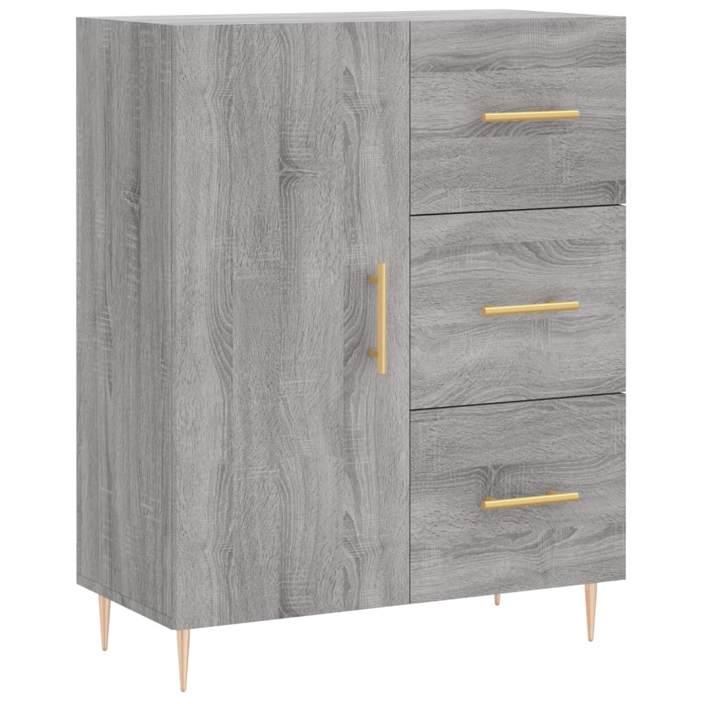 Highboard Grau Sonoma 69,5x34x180 cm Holzwerkstoff