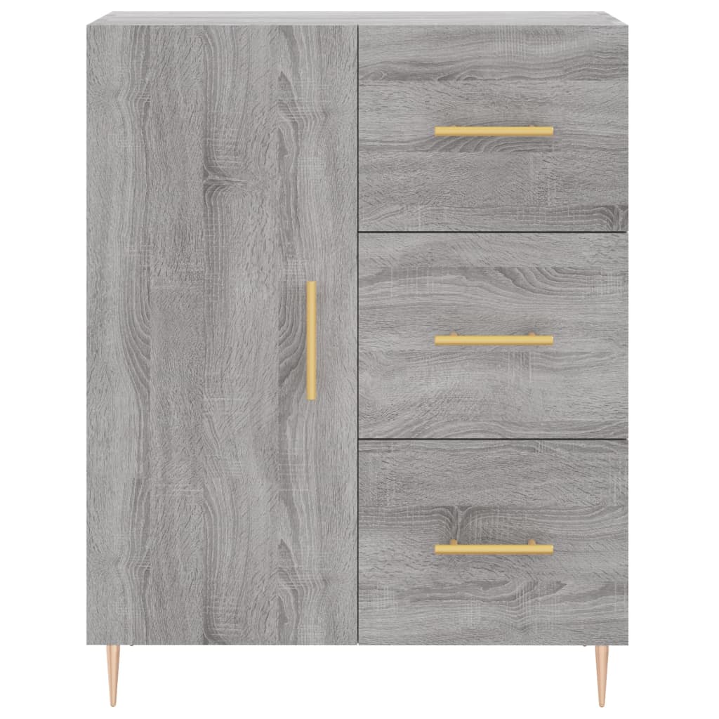 Highboard Grau Sonoma 69,5x34x180 cm Holzwerkstoff