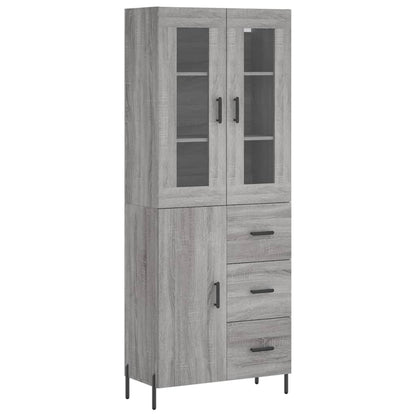 Highboard Grau Sonoma 69,5x34x180 cm Holzwerkstoff