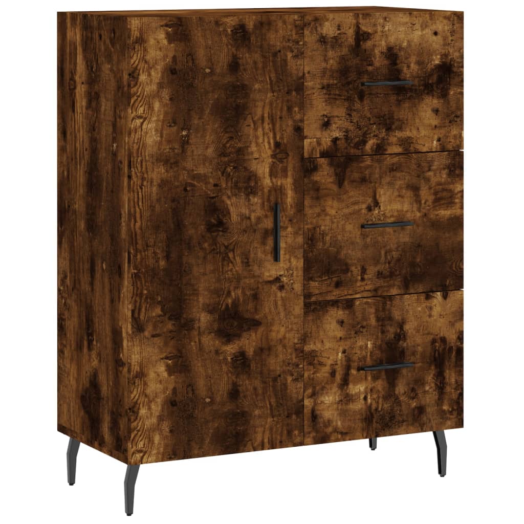 Highboard Räuchereiche 69,5x34x180 cm Holzwerkstoff