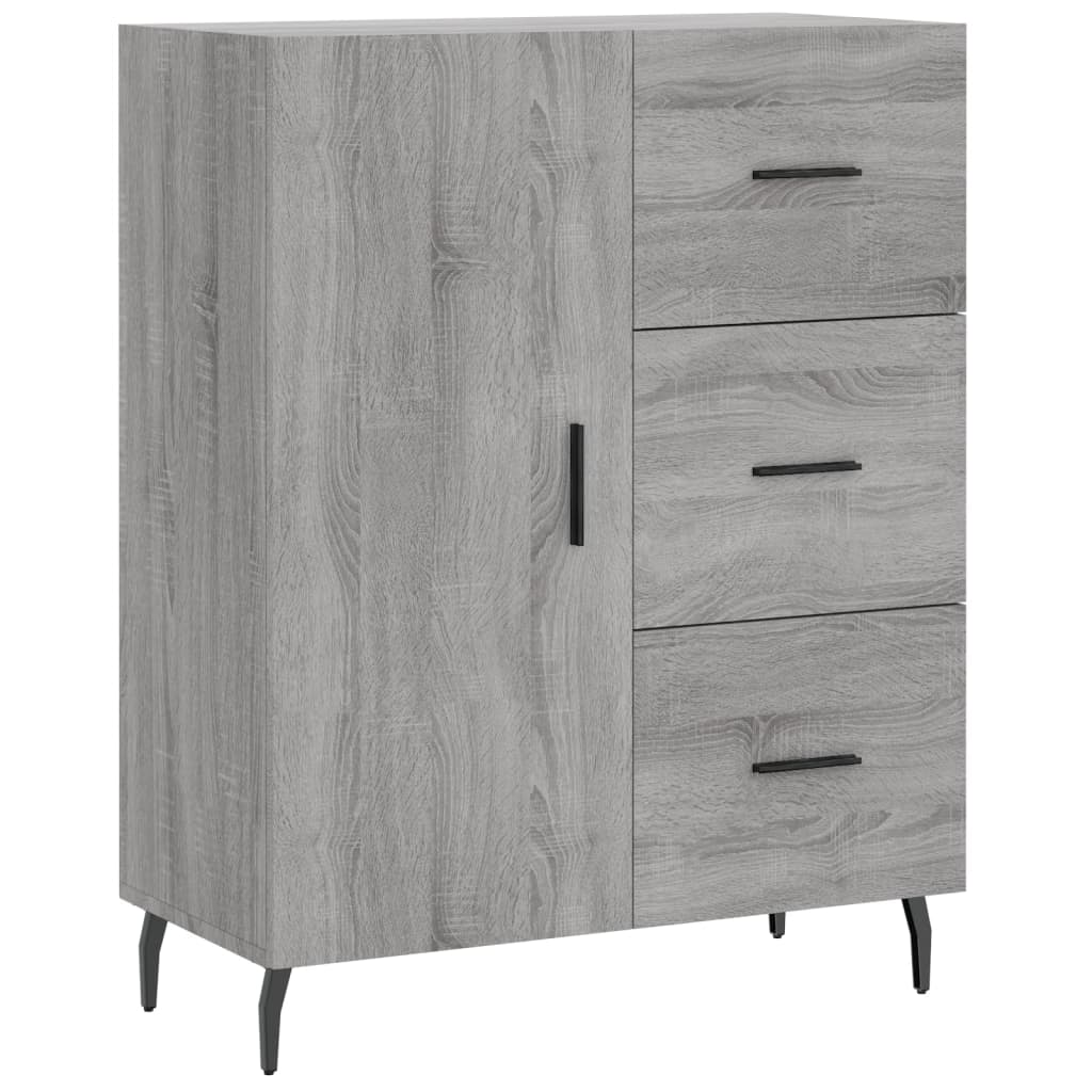 Highboard Grau Sonoma 69,5x34x180 cm Holzwerkstoff