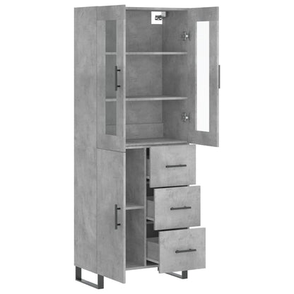 Highboard Betongrau 69,5x34x180 cm Holzwerkstoff