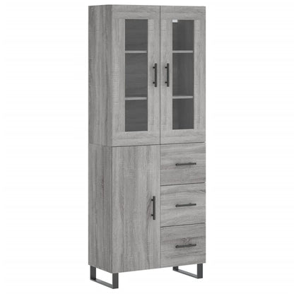 Highboard Grau Sonoma 69,5x34x180 cm Holzwerkstoff