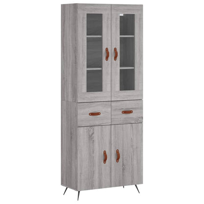 Highboard Grau Sonoma 69,5x34x180 cm Holzwerkstoff