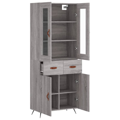 Highboard Grau Sonoma 69,5x34x180 cm Holzwerkstoff