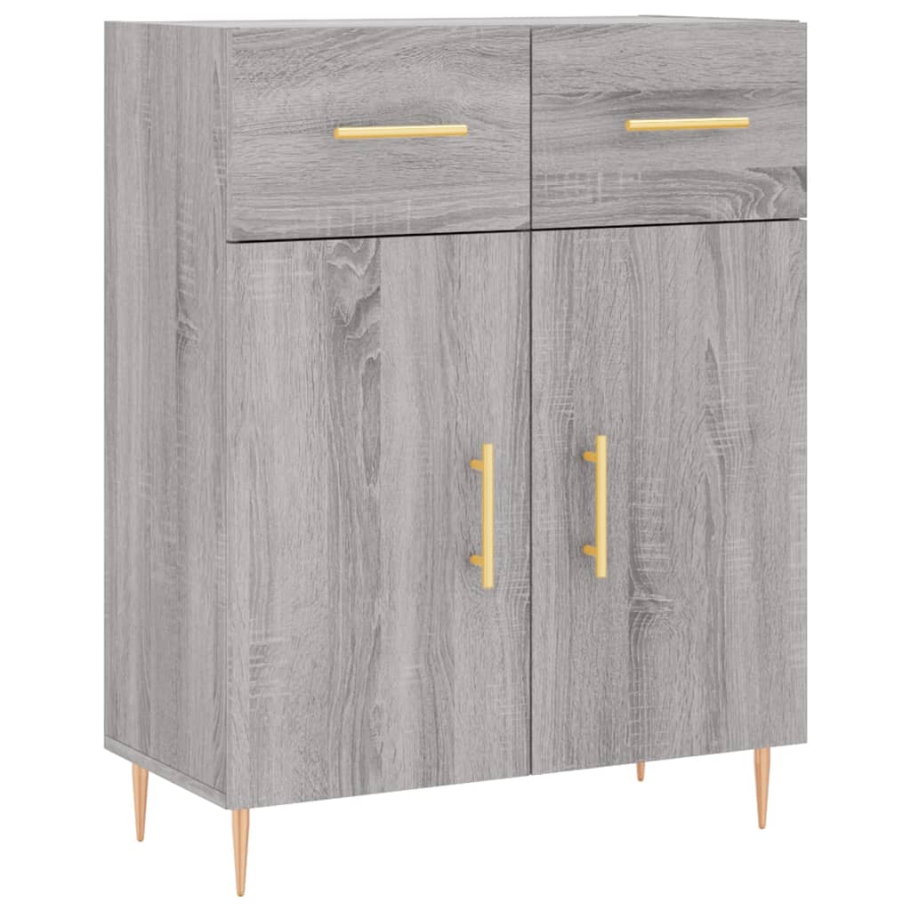 Highboard Grau Sonoma 69,5x34x180 cm Holzwerkstoff