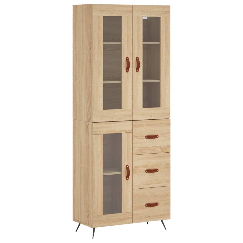 Highboard Sonoma-Eiche 69,5x34x180 cm Holzwerkstoff