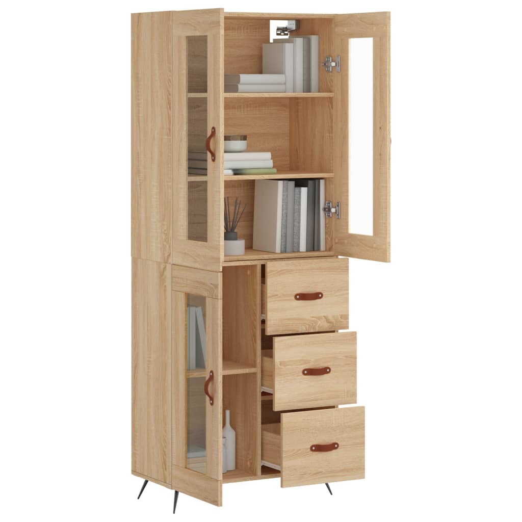 Highboard Sonoma-Eiche 69,5x34x180 cm Holzwerkstoff