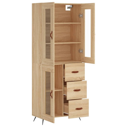 Highboard Sonoma-Eiche 69,5x34x180 cm Holzwerkstoff