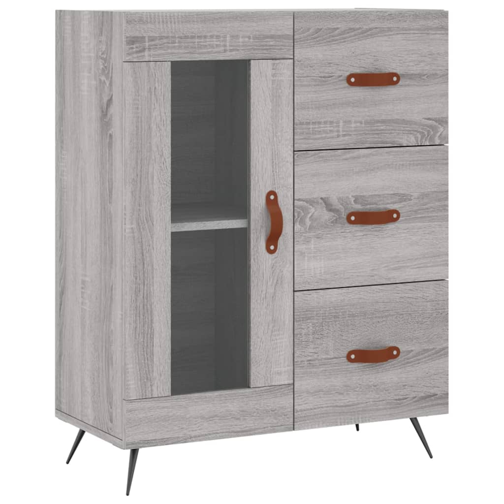 Highboard Grau Sonoma 69,5x34x180 cm Holzwerkstoff