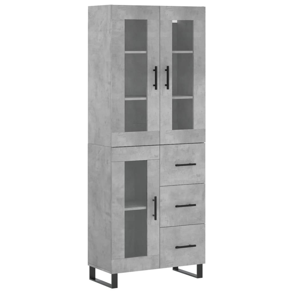 Highboard Betongrau 69,5x34x180 cm Holzwerkstoff