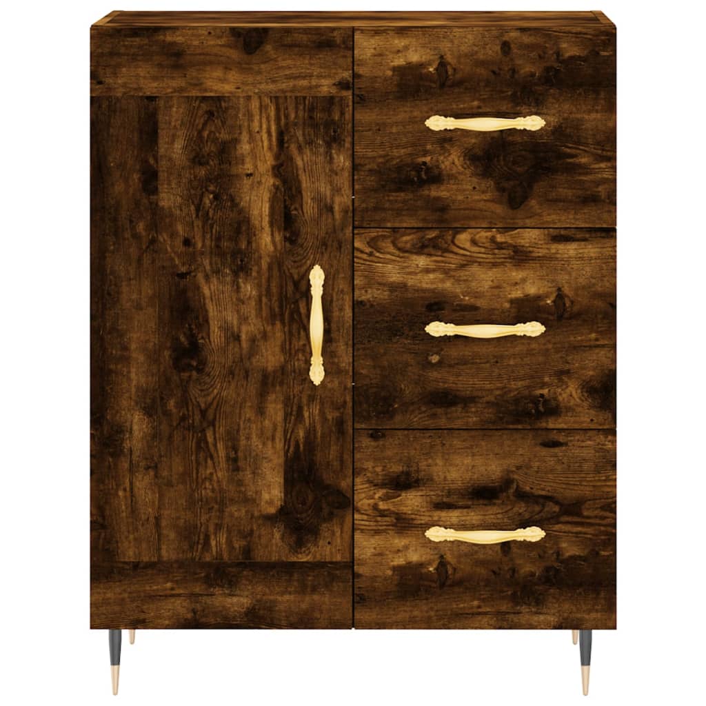 Highboard Räuchereiche 69,5x34x180 cm Holzwerkstoff