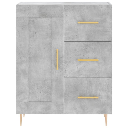 Highboard Betongrau 69,5x34x180 cm Holzwerkstoff