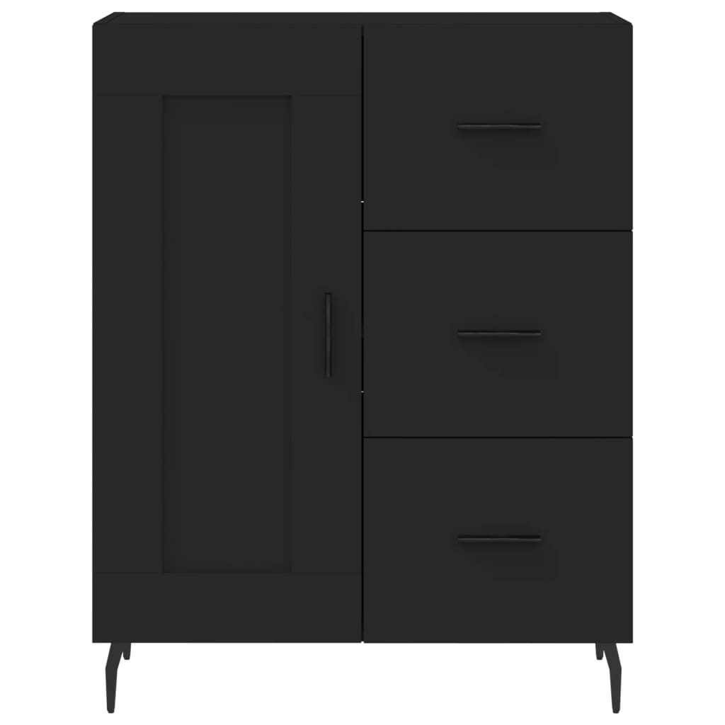 Highboard Schwarz 69,5x34x180 cm Holzwerkstoff