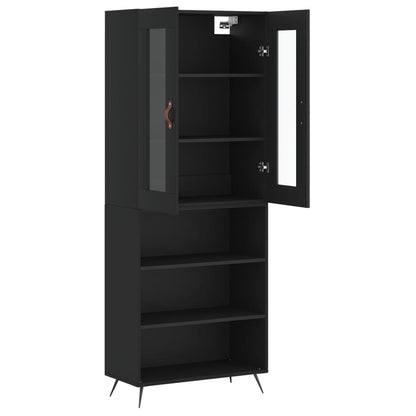 Highboard Schwarz 69,5x34x180 cm Holzwerkstoff