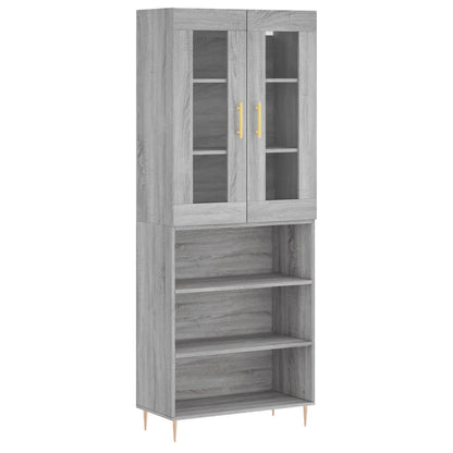 Highboard Grau Sonoma 69,5x34x180 cm Holzwerkstoff