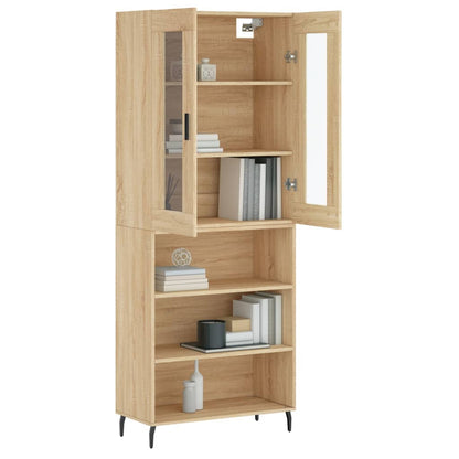 Highboard Sonoma-Eiche 69,5x34x180 cm Holzwerkstoff