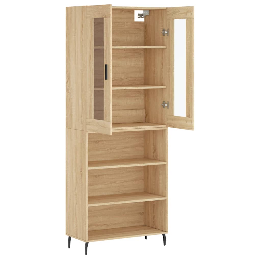 Highboard Sonoma-Eiche 69,5x34x180 cm Holzwerkstoff