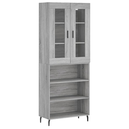 Highboard Grau Sonoma 69,5x34x180 cm Holzwerkstoff