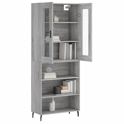 Highboard Grau Sonoma 69,5x34x180 cm Holzwerkstoff