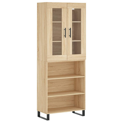 Highboard Sonoma-Eiche 69,5x34x180 cm Holzwerkstoff