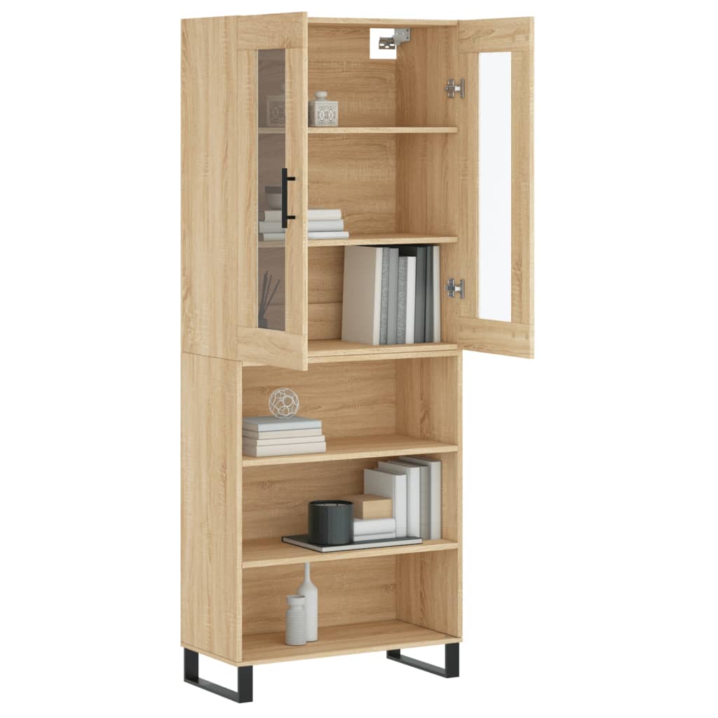 Highboard Sonoma-Eiche 69,5x34x180 cm Holzwerkstoff