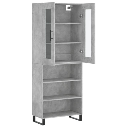 Highboard Betongrau 69,5x34x180 cm Holzwerkstoff