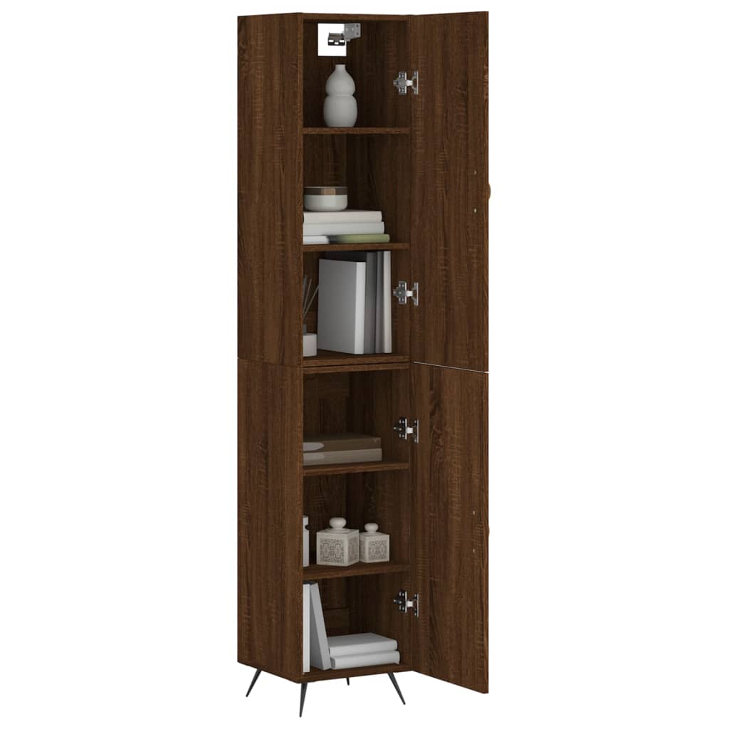 Highboard Braun Eichen-Optik 34,5x34x180 cm Holzwerkstoff