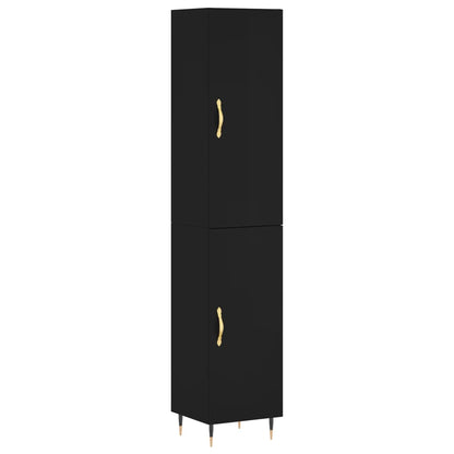 Highboard Schwarz 34,5x34x180 cm Holzwerkstoff