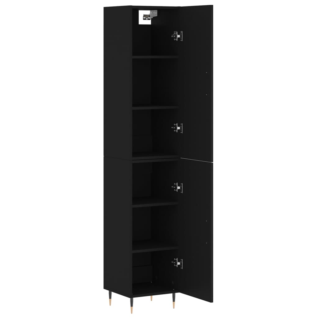 Highboard Schwarz 34,5x34x180 cm Holzwerkstoff