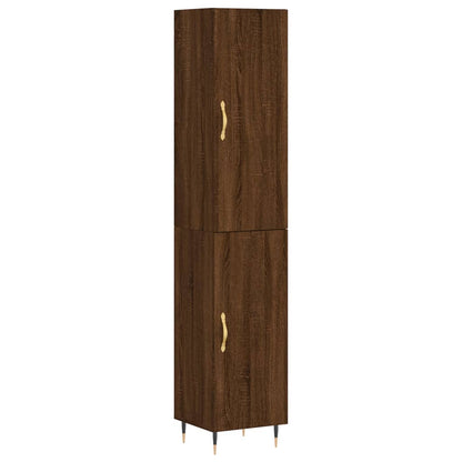 Highboard Braun Eichen-Optik 34,5x34x180 cm Holzwerkstoff