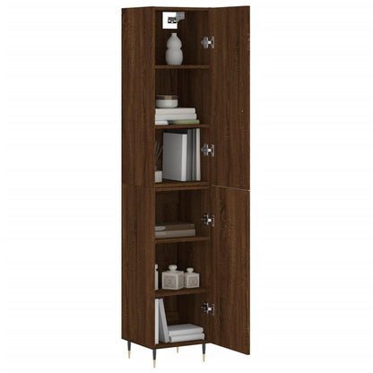 Highboard Braun Eichen-Optik 34,5x34x180 cm Holzwerkstoff