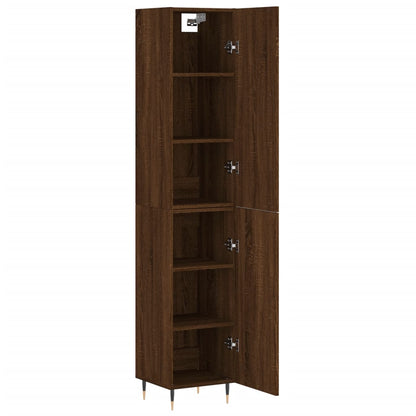 Highboard Braun Eichen-Optik 34,5x34x180 cm Holzwerkstoff