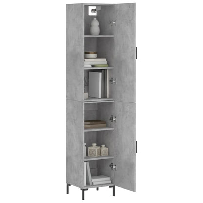 Highboard Betongrau 34,5x34x180 cm Holzwerkstoff