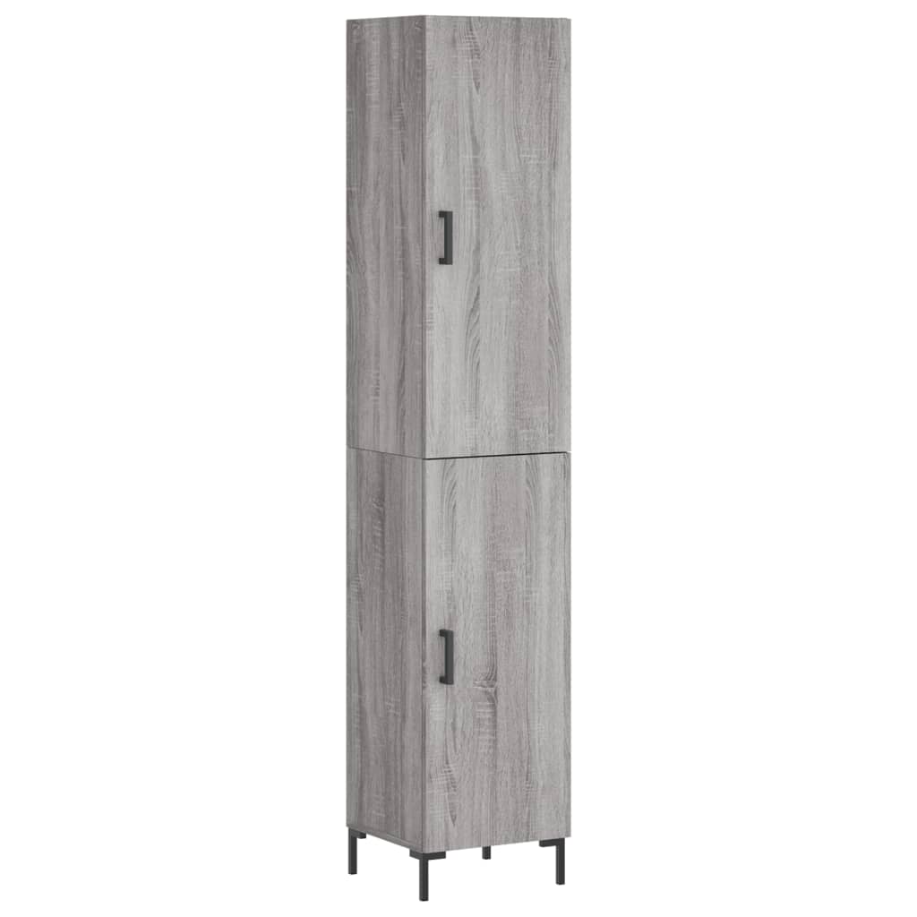 Highboard Grau Sonoma 34,5x34x180 cm Holzwerkstoff