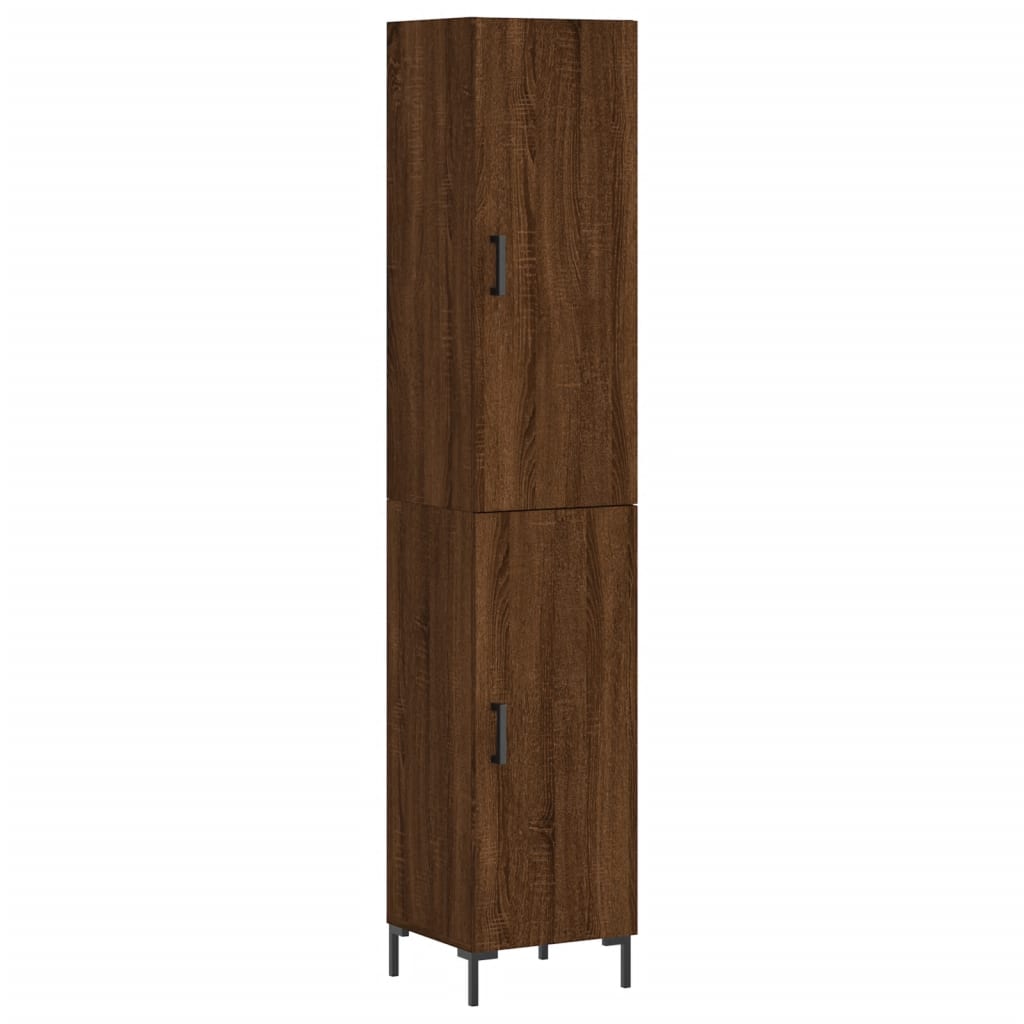 Highboard Braun Eichen-Optik 34,5x34x180 cm Holzwerkstoff