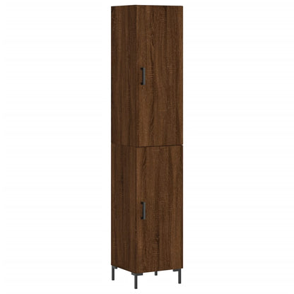 Highboard Braun Eichen-Optik 34,5x34x180 cm Holzwerkstoff