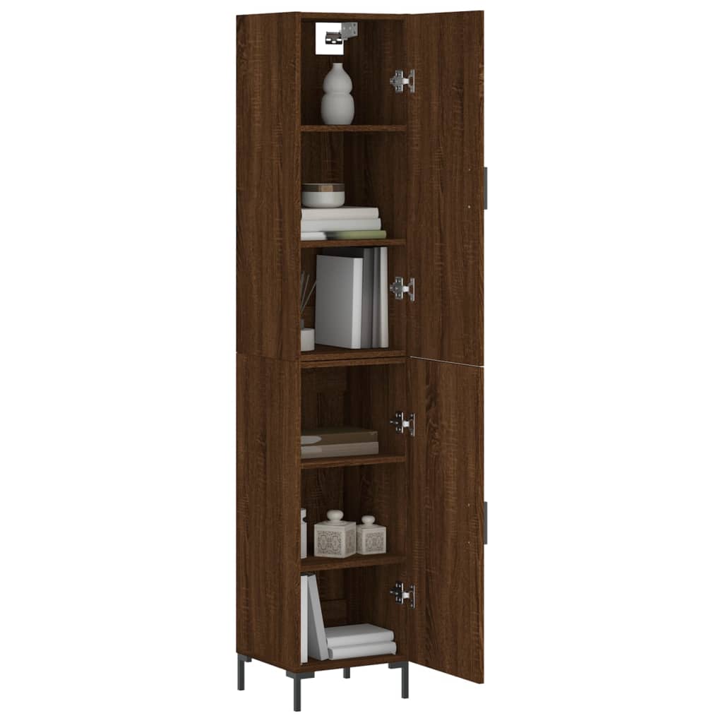 Highboard Braun Eichen-Optik 34,5x34x180 cm Holzwerkstoff