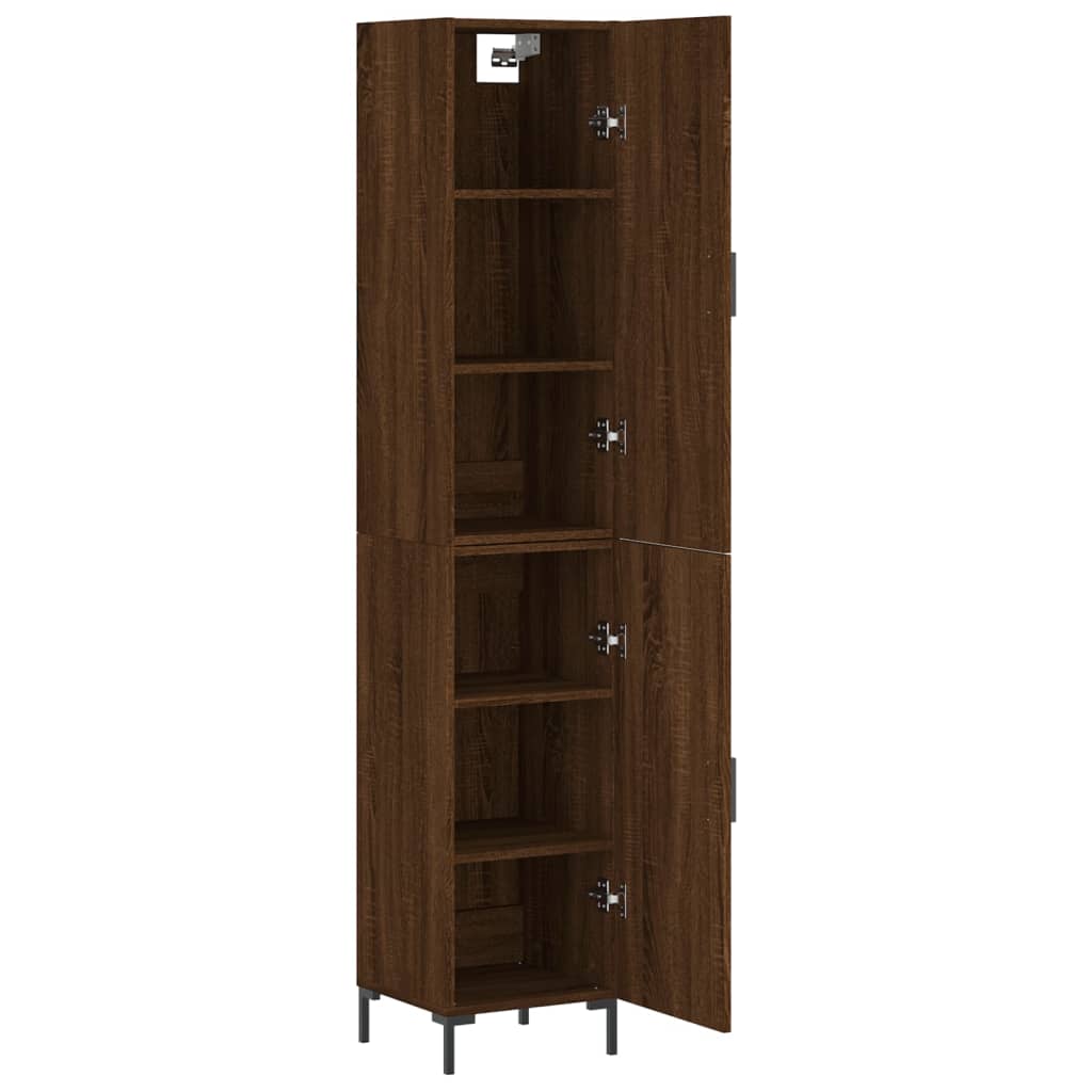 Highboard Braun Eichen-Optik 34,5x34x180 cm Holzwerkstoff