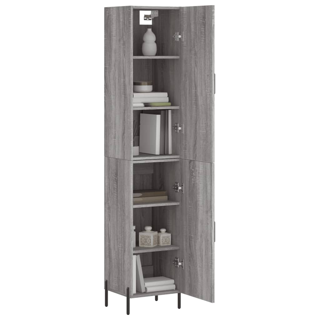 Highboard Grau Sonoma 34,5x34x180 cm Holzwerkstoff